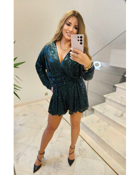 KOMBINEZON GREEN GLAM CEKINY